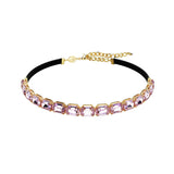 Collar Gargantilla Millenia SWAROVSKI Talla Octogonal Morado Baño Tono Oro | 5720486