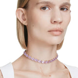 Collar Gargantilla Millenia SWAROVSKI Talla Octogonal Morado Baño Tono Oro | 5720486