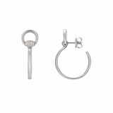 Pendientes Horsebit Oro Blanco y Diamantes