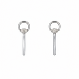Pendientes Horsebit Oro Blanco y Diamantes