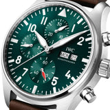 IWC Reloj de Aviador Cronógrafo  Piel Marrón Esfera Verde 43 mm | IW378005
