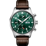 IWC Reloj de Aviador Cronógrafo  Piel Marrón Esfera Verde 43 mm | IW378005