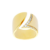 Anillo Abierto Marina García Plata Bañada en Oro Circonitas | 91184SD