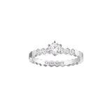 Anillo Solitario con Diamantes Laterales Bee de Chaumet Oro Blanco 0,50 Cts | J1NG00