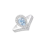 Anillo Chaumet Joséphine Aigrette Oro Blanco Aguamarina y Diamantes | 083297