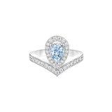 Anillo Chaumet Joséphine Aigrette Oro Blanco Aguamarina y Diamantes | 083297