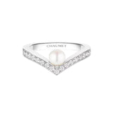 Anillo Chaumet Joséphine Aigrette Oro Blanco Perla y Diamantes | 085041