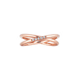 Anillo Cruzado Gold&Roses Oro Rosa Diamantes | GR-056