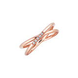 Anillo Cruzado Gold&Roses Oro Rosa Diamantes | GR-056