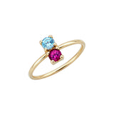 Anillo Gold&Roses Duo Oro Amarillo Rubelita y Topacio Azul | GR-030.1