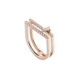 Anillo Gold&Roses Herité Doble Oro Rosa y Diamantes | GR-543.3