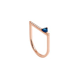 Anillo Gold&Roses Hérité Oro Rosa Topacio London Blue y Diamantes | GR-569.3LB