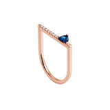 Anillo Gold&Roses Hérité Oro Rosa Topacio London Blue y Diamantes | GR-569.3LB