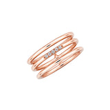 Anillo Gold&Roses Tres Bandas Oro Rosa Diamantes | GR-057