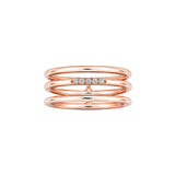Anillo Gold&Roses Tres Bandas Oro Rosa Diamantes | GR-057