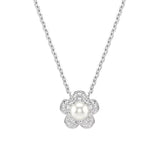 Colgante Flor Ariana Grande x Swarovski Baño de Rodio Cristales y Perla | 5755817