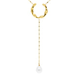 Collar Ame Marina García Plata Baño de Oro con Perla | 91267GD