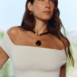 Collar Corto AGATHA París Calma Marrón Baño Oro | 02680487-236-TU