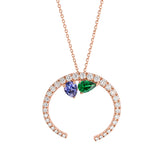 Collar Gold&Roses Sasa Oro Rosa 18K Diamantes Tanzanita y Tsavorita | GR-534.3TS