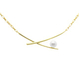 Collar Osaka Marina García Plata Baño de Oro con Perla | 91246GD