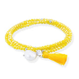 Marina García Zen Amarilla Pulsera Plata Perla | 90231UP