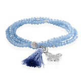 Marina García Zen Blue Pulsera Plata Baño Rodio Cristales Strass | 91042U6