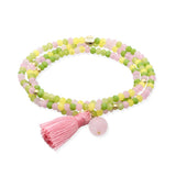 Marina García Zen British Pulsera Plata Baño Oro Amarillo Cuarzo Rosa | 90918UA