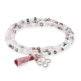 Marina García Zen Mármol y Trébol Pulsera Plata Baño Rodio Cristales Strass | 90808UT