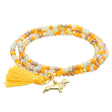 Marina García Zen Mostaza Pulsera Plata Baño Oro Cristales Strass | 90978U4