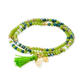 Marina García Zen Neón Pulsera Plata Baño Oro Cristales Strass Pistacho | 90803UW