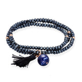 Marina García Zen Pulsera Plata Baño Oro Rosa Lapislázuli | 90045UL