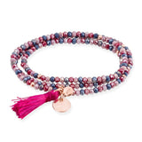 Marina García Zen Rosa Pulsera Plata Baño Oro Rosa Cristales Strass | 90573UPT