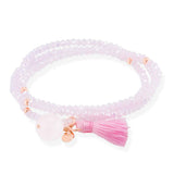 Marina García Zen Rosa Pulsera Plata Baño Oro Rosa Cuarzo Rosa | 90086US