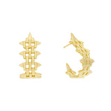 Pendientes Aro Marina García Panther Plata Baño Oro Amarillo | 91238PD