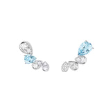 Pendientes Chaumet Joséphine Ronde d'Aigrettes Oro Aguamarinas y Diamantes | 084377