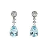 Pendientes Lágrima Marina García Plata Rodiada con Circonita Azul | 90112PA