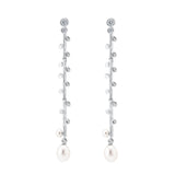 Pendientes Liana Marina García Plata Rodiada con Perlas | 90846PB