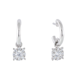 Pendientes de Aro con Colgante Cuadrado Marina García Plata Baño de Rodio | 90472PB