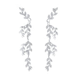 Pendientes de hojas Marina García Plata Rodiada con Circonitas | 90835PB