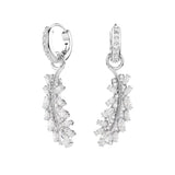Pendientes Pluma Swarovski Vienna Baño de Rodio Cristales y Circonita | 5754272