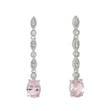 Pendientes Rosa Marina García Plata Rodiada con Morganita Rosa | 90336PB