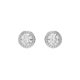 Pendientes de Botón Swarovski Una Angelic Baño Rodio Circonitas | 5636269