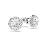 Pendientes de Botón Swarovski Una Angelic Baño Rodio Circonitas | 5636269