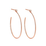 Pendientes Aros Gold&Roses Petit Prince Oro Rosa 18K Diamantes Champán | GR-293.3C