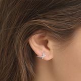 Pendientes Cruzados Gold&Roses Jardín de Aire Oro Blanco 18K Diamantes | GR-475.1