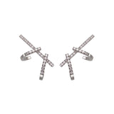 Pendientes Doble Daga Gold&Roses Loulou à Marrakech Oro Blanco 18K Diamantes | GR-266.1