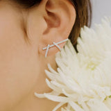 Pendientes Doble Daga Gold&Roses Loulou à Marrakech Oro Blanco 18K Diamantes | GR-266.1