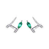 Pendientes Gold&Roses Jardín de Aire Oro Blanco 18K Diamantes y Esmeraldas | GR-460.1EM