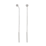 Pendientes Largos Gold&Roses Balance Pavé Oro Blanco Diamantes | GR-144.1