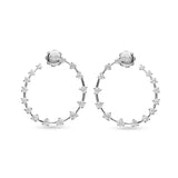 Aros Abiertos Oro Blanco con Diamantes en Degradé